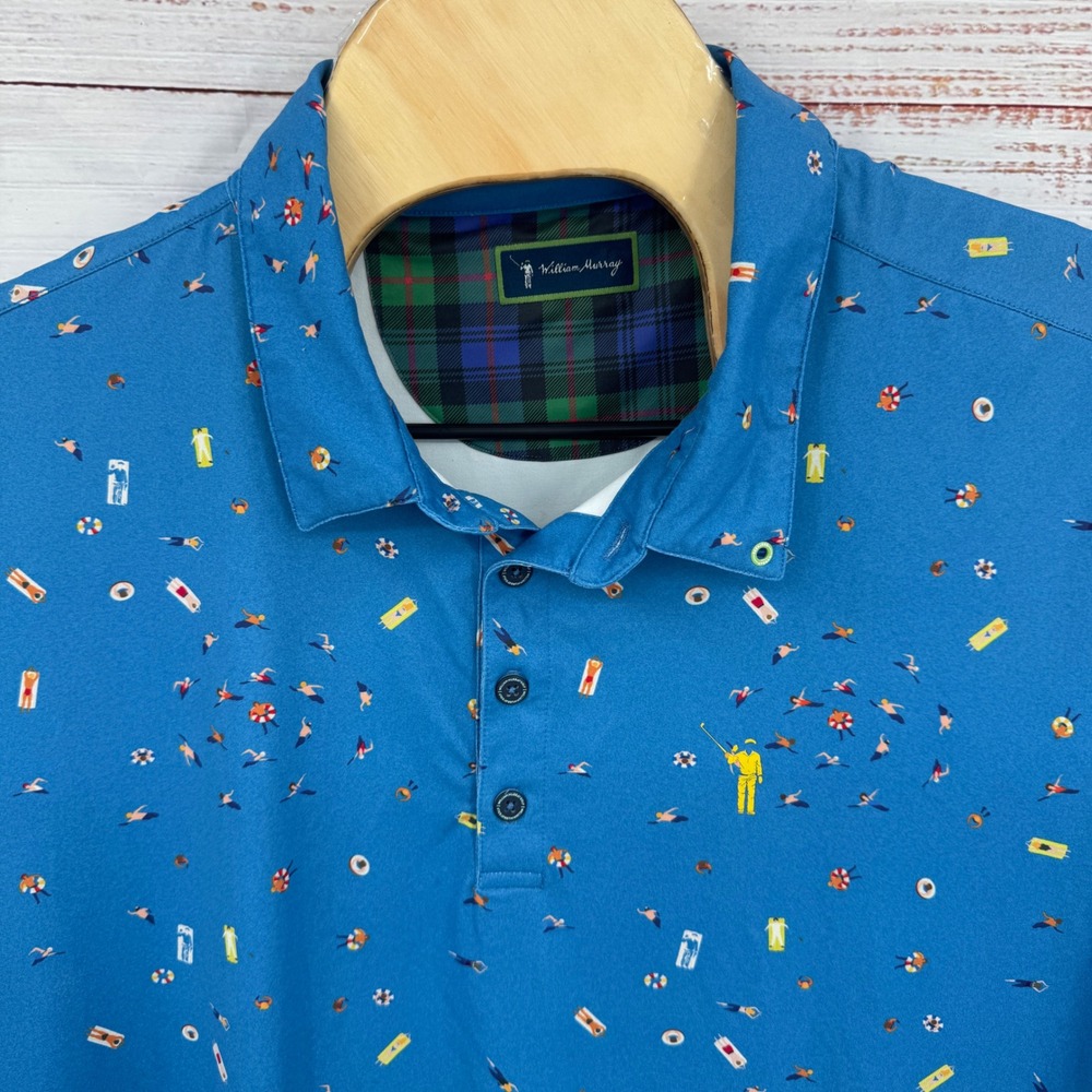 William Murray Golf Polo Shirt Mens 2XL The Deep End Swimming Performance